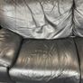 Black Leather 2-Seater Sofa Image 3