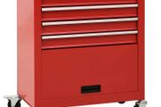 Tool Trolley with 4 Drawers Steel Red