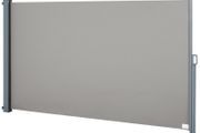 Retractable Folding Side Awning Screen Fence Patio Garden Outdoor Privacy Divider with Steel Pole 300 L x 160 H cm Grey