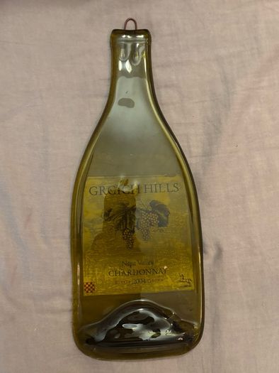 Vintage Flattened Grgich Gills Napa Valley Bottle/ Cheese Board