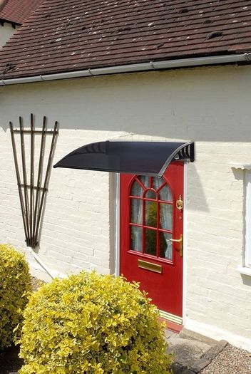 NEW SALE Black Easy Fit 1m Tinted Door Canopy, 100x60x23 cm
