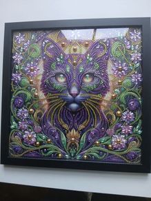 Cat Diamond Painting Framed