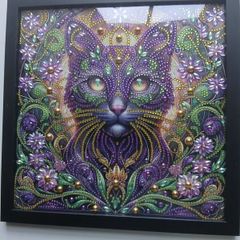 Cat Diamond Painting Framed