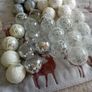 Christmas Tree Baubles Decorations x 31 - Winter White and Silver Image 2