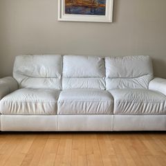 Sofa 3 Seater White Leather
