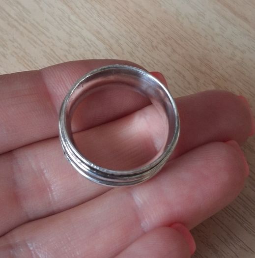 Handmade silver ring size P