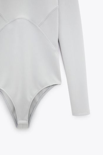 Zara Back Cut Out Neoprene Effect Bodysuit