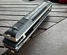 This is a vintage Jouef OO scale (1/87) SNCF CC 72001 diesel model locomotive featuring the classic French railway blue and white livery.