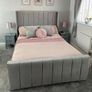 Luxury Wing Plush Panel Bed Frame Available In Double King Size Image 5