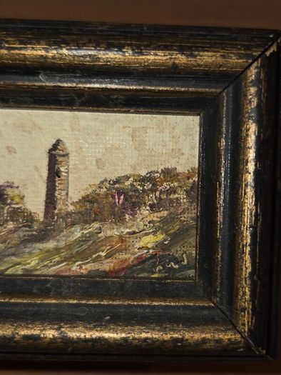 Carol Ann Waldron - Miniature Oil Painting - Round Tower Glendalough