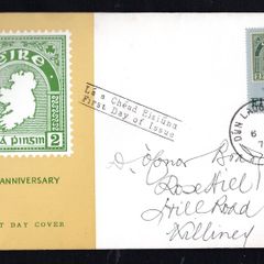 1972 Ireland 50th Anniversary of the First Irish Postage Stamp Commemorative Stamp Illustrated First Day Cover (FDC) with Dun Laoghaire cancel