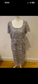 Jacques Vert silver grey occasion dress size 10