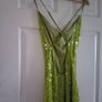 Lime green sequin full length formal dress size 10 Image 2