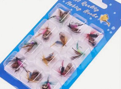 Packet Of 12 Fishing Flies (brand New).