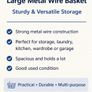 Large Metal Wire Storage Basket Image 6