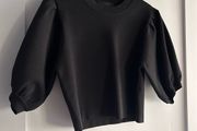 Zara black scuba top short sleeve formal Size M