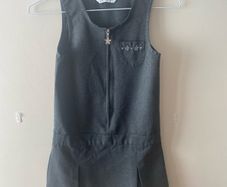 M&S grey pinafore (as new) age 7-8