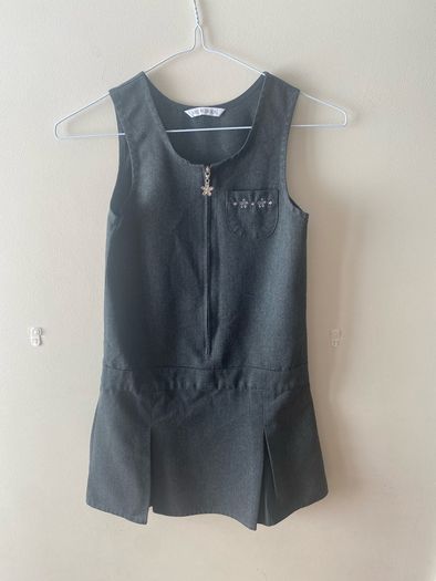 M&S grey pinafore (as new) age 7-8