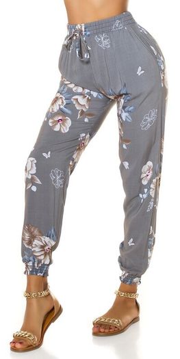 Highwaist Summer with Print GRAU m-l L/XL