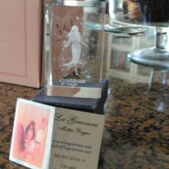 Virgo zodiac sign in glass block