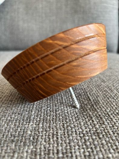 Natural Oak hand carved wall hook with grooves