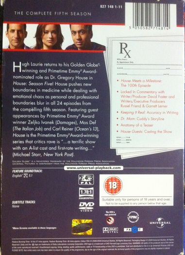 House (Complete Seasons 1-8 2004-2012) [DVD TV Boxsets]