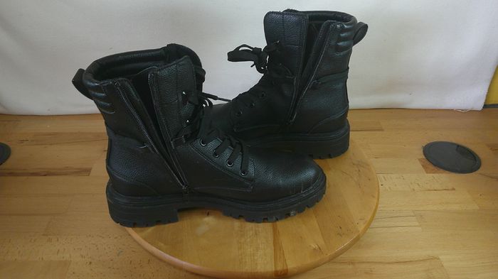 Esmara Black Combat Boots Side Zip Chunky Sole Size UK 6.5 EUR 40