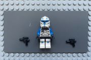 lego star wars sw0450 Clone Trooper Captain Rex, 501st Legion (Phase 2) minifigure- Blue Cloth Pauldron, Black Cloth Kama, Large Eyes
