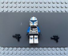 lego star wars sw0450 Clone Trooper Captain Rex, 501st Legion (Phase 2) minifigure- Blue Cloth Pauldron, Black Cloth Kama, Large Eyes