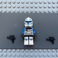 lego star wars sw0450 Clone Trooper Captain Rex, 501st Legion (Phase 2) minifigure- Blue Cloth Pauldron, Black Cloth Kama, Large Eyes