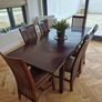 Solid Hardwood Extendable Dining Table 1.6m to 2.1m long and 6 Chairs Image 2