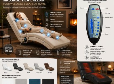 Recliner chair with heating and massage function