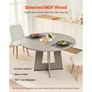 47 inch Wood Table for 4-6 Person, Farmhouse Circle Dinner Furniture, Rustic Leisure Tables with Thick Wooden Legs, for Home Kitchen Living Room, Grey Only Table Image 2