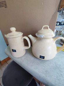 Set Of 2 Beige Tea  And Coffee Pot  St. Michael's House Pottery Dublin
