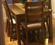 Willis and Gambier Solid Oak Dining Table and Chairs