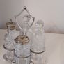 Silver Plated & Crystal Cruet Condiments Set Image 7