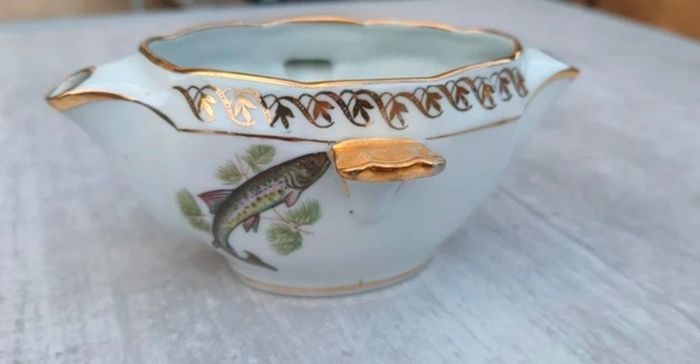 Vintage French Porcelain Fish Service Set c.1950s