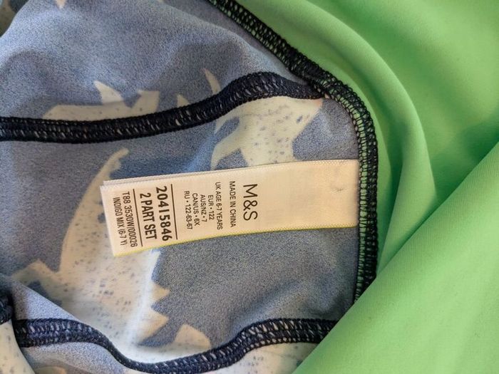 M and S boys swimsuit with hat 6-7yrs