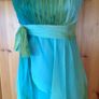 Size 6-8 Aquamarine Green Silk Layered Dress Image 2