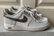 Nike Air Force 1 Kids UK 2 White Grey Black Brand New and Unworn