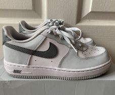 Nike Air Force 1 Kids UK 2 White Grey Black Brand New and Unworn
