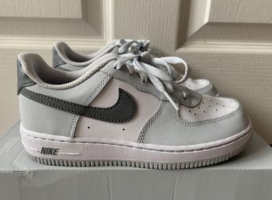 Nike Air Force 1 Kids UK 2 White Grey Black Brand New and Unworn