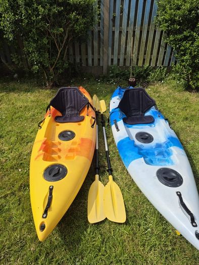 Kayaks - sit on Kayak for 1 person, 2 available, include 2 paddles & 3 Helley Hanson Life Jackets ( Size Large, Extra Small & Xx small)