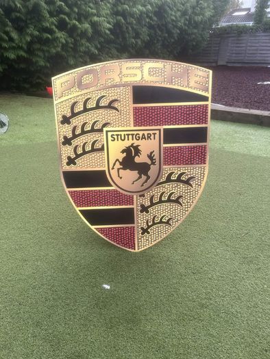 Large Porsche Crest Aluminium Sign