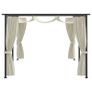 Gazebo with Curtains 3x6 m Cream Steel Image 5
