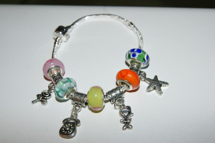 Christmas Pandora Style Bracelet with Tibetan Bead and Pandora Style Beads 925
