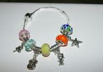 Christmas Pandora Style Bracelet with Tibetan Bead and Pandora Style Beads 925