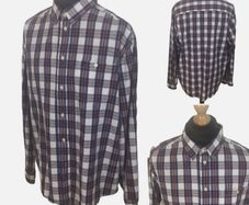 Wrangler Mens Blue Red Check Long Sleeve Cotton Casual Shirt XL including postage