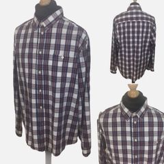 Wrangler Mens Blue Red Check Long Sleeve Cotton Casual Shirt XL including postage