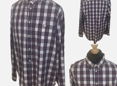Wrangler Mens Blue Red Check Long Sleeve Cotton Casual Shirt XL including postage